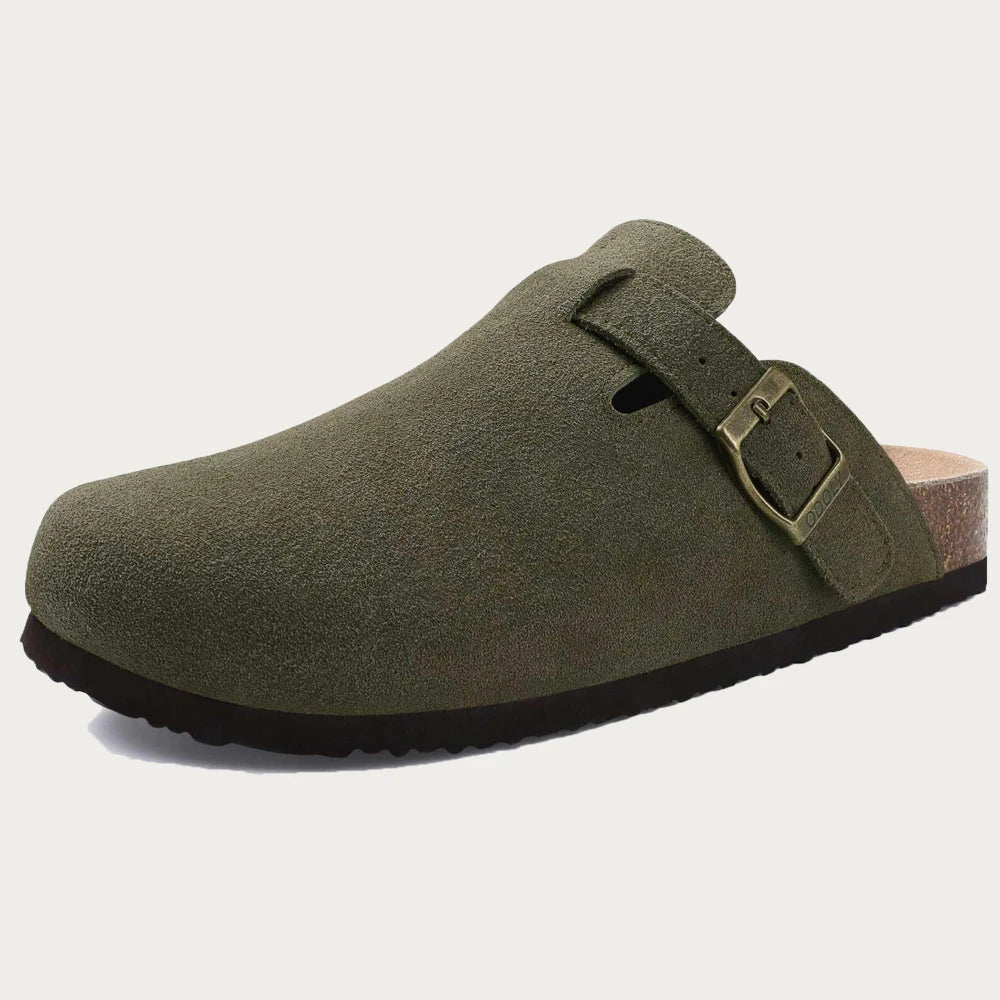 Cow Suede Cork Slippers For Men
