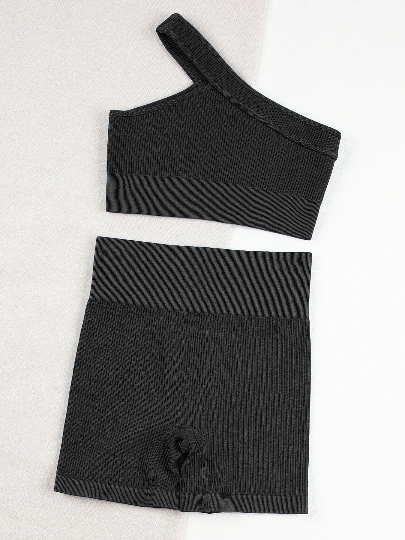 CHRLEISURE Seamless Set Women Fitness Outfit Rib Yoga Suit Running Bra without Pad. Sportswear