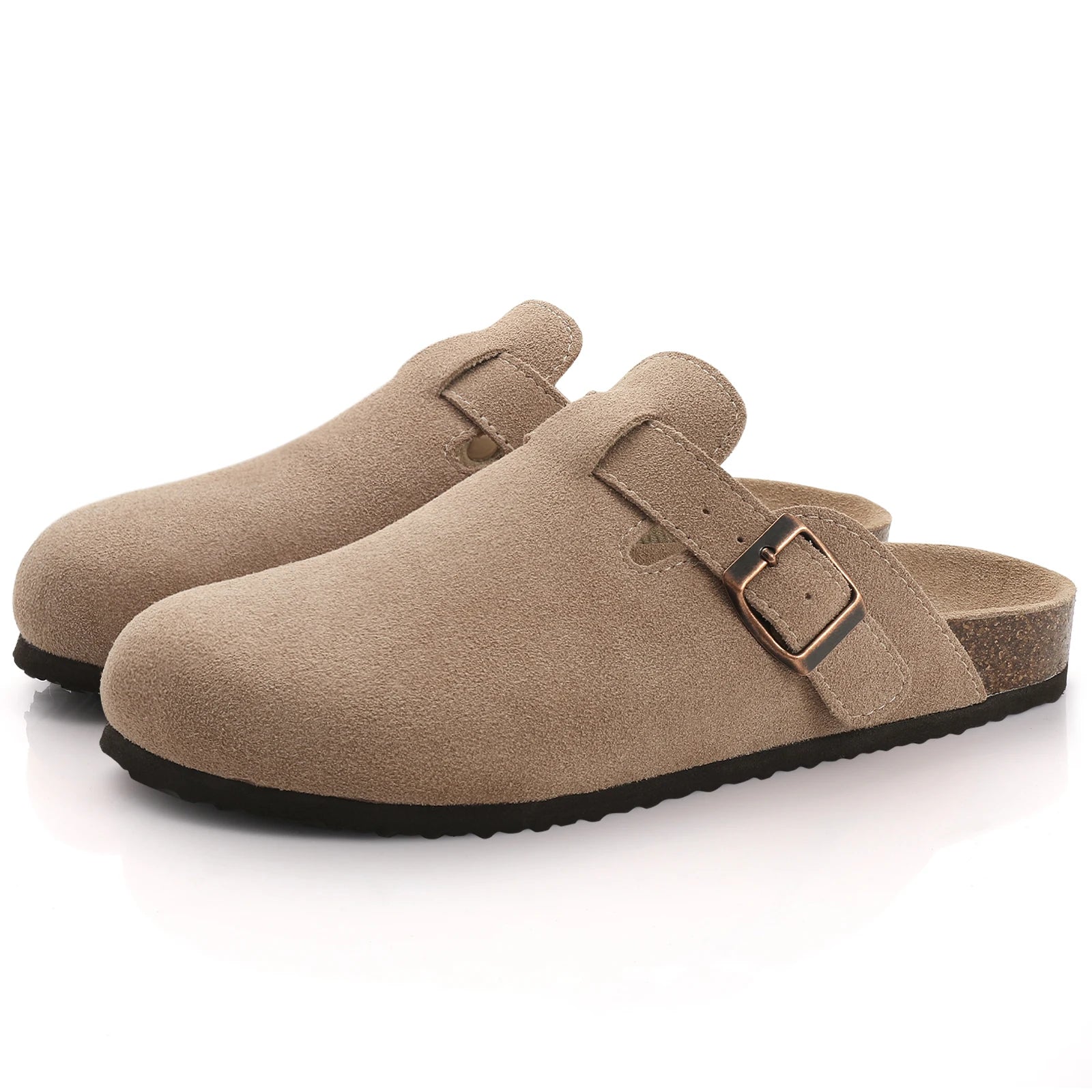 Cow Suede Cork Slippers For Men