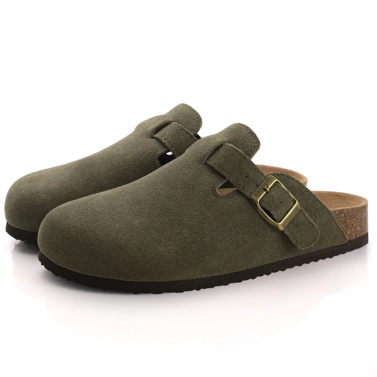Cow Suede Cork Slippers For Men