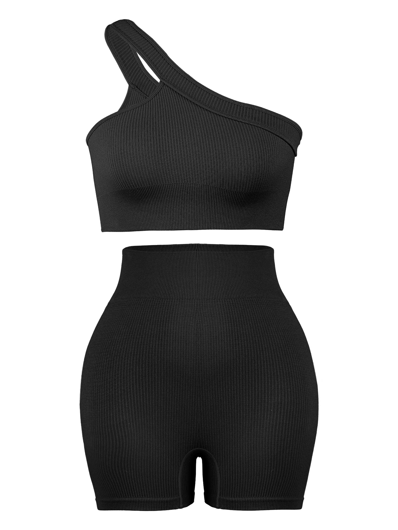 CHRLEISURE Seamless Set Women Fitness Outfit Rib Yoga Suit Running Bra without Pad. Sportswear