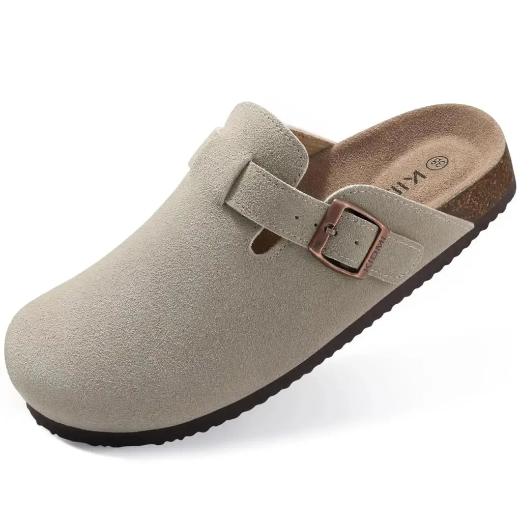 Cow Suede Cork Slippers For Men