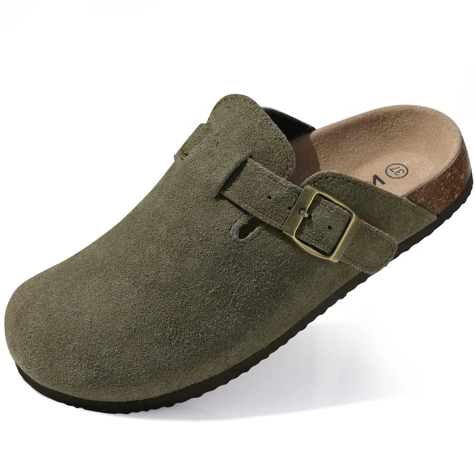 Cow Suede Cork Slippers For Men