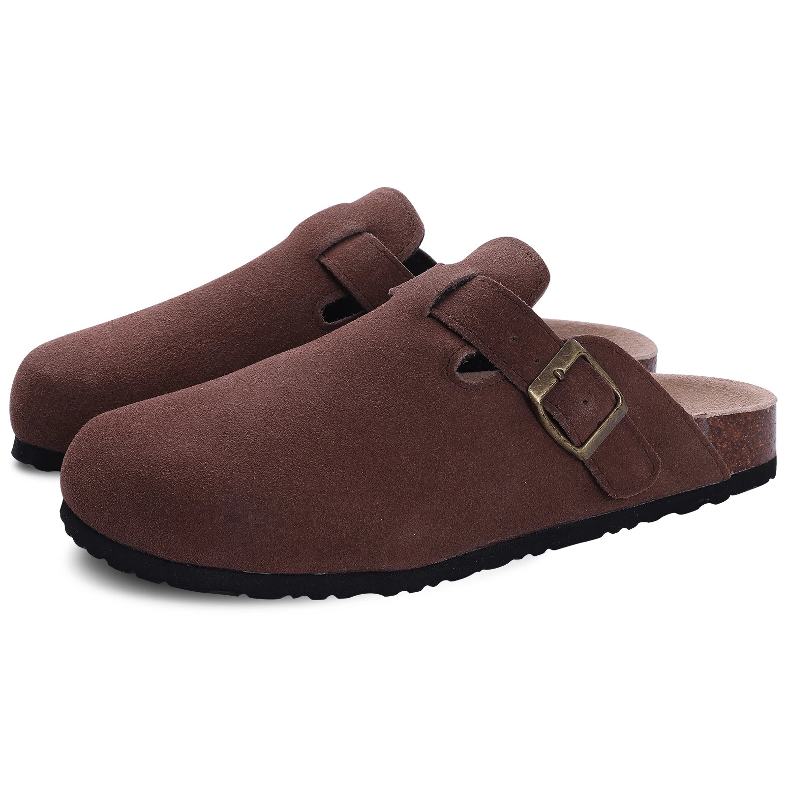 Cow Suede Cork Slippers For Men