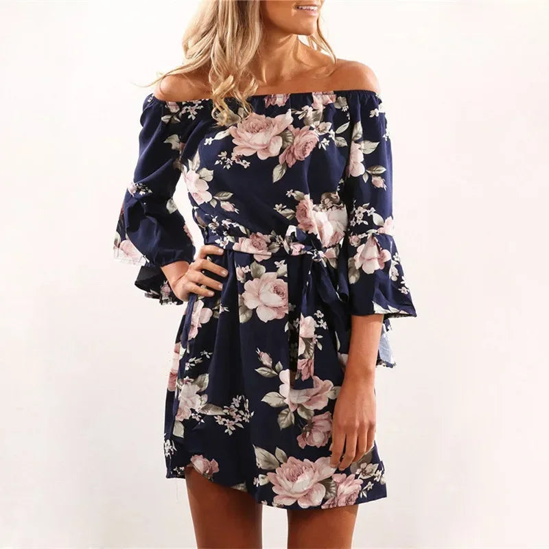 Step into effortless elegance with our Abstract Chic Belted Midi Dress