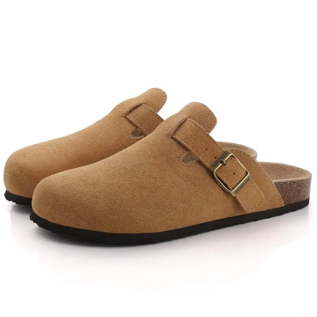 Cow Suede Cork Slippers For Men