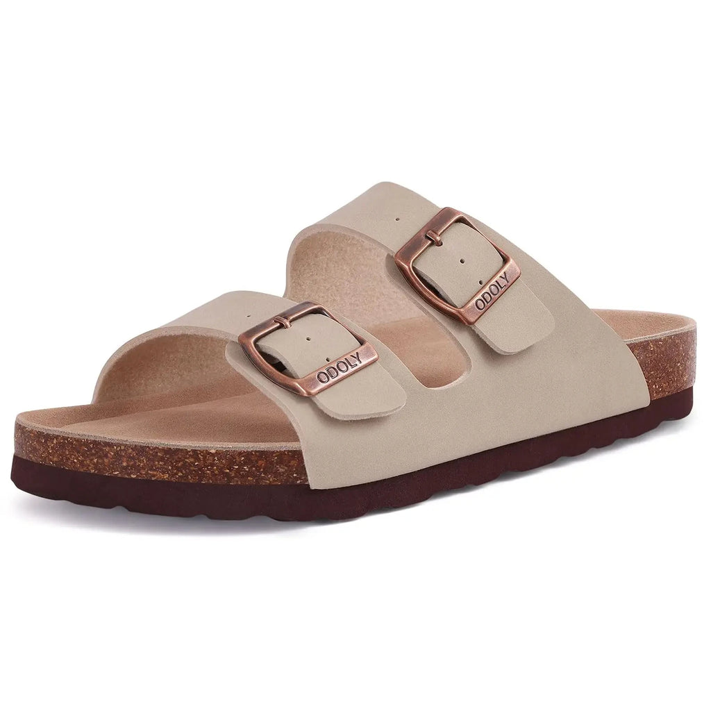 Cow Suede Cork Slippers For Men