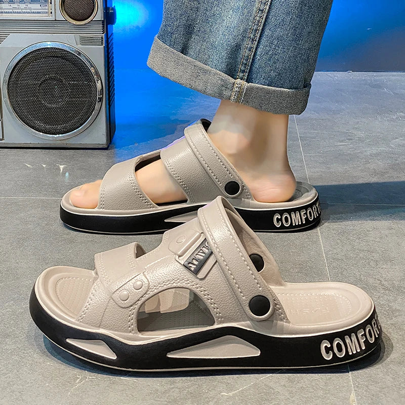 Men's Slippers. EVA Light Adult Thick-soled Beach Shoes