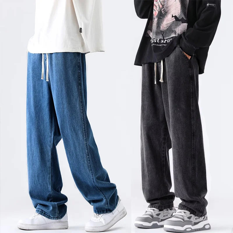 Teenage Jeans Appear Slim and Loose Fitting Casual Trendy Jeans