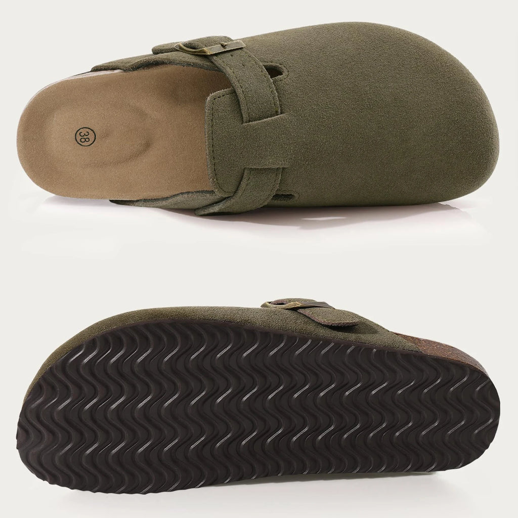 Cow Suede Cork Slippers For Men