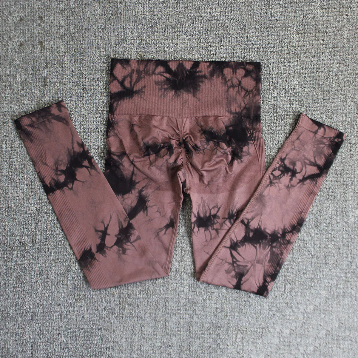 Tie-dye leggings, featuring a high-waisted fit. Stretchy, breathable fabric.
