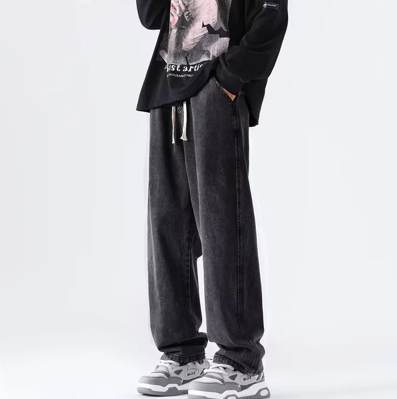 Teenage Jeans Appear Slim and Loose Fitting Casual Trendy Jeans