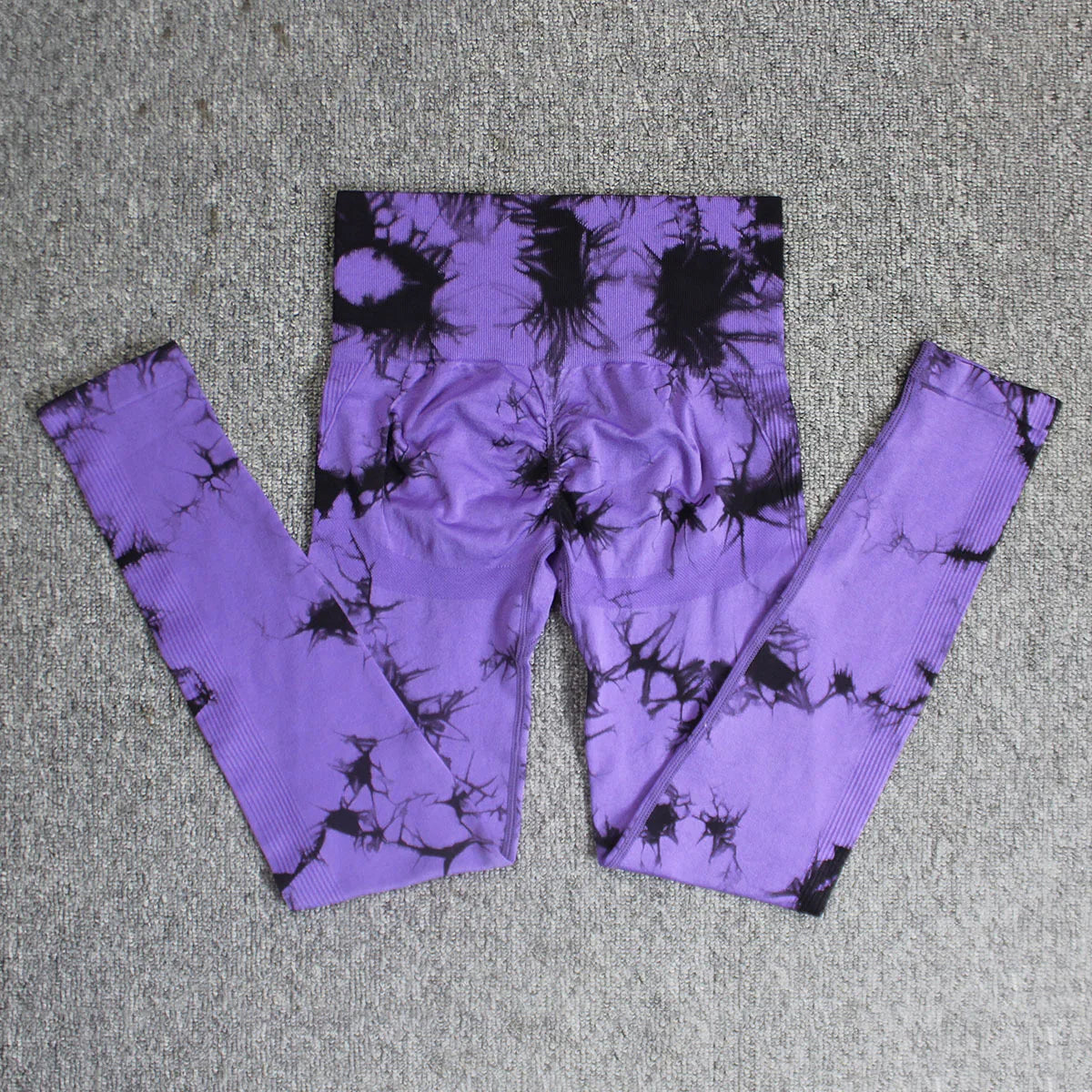 Tie-dye leggings, featuring a high-waisted fit. Stretchy, breathable fabric.