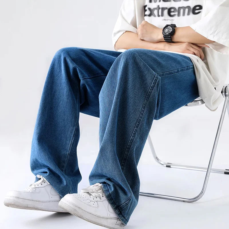 Teenage Jeans Appear Slim and Loose Fitting Casual Trendy Jeans