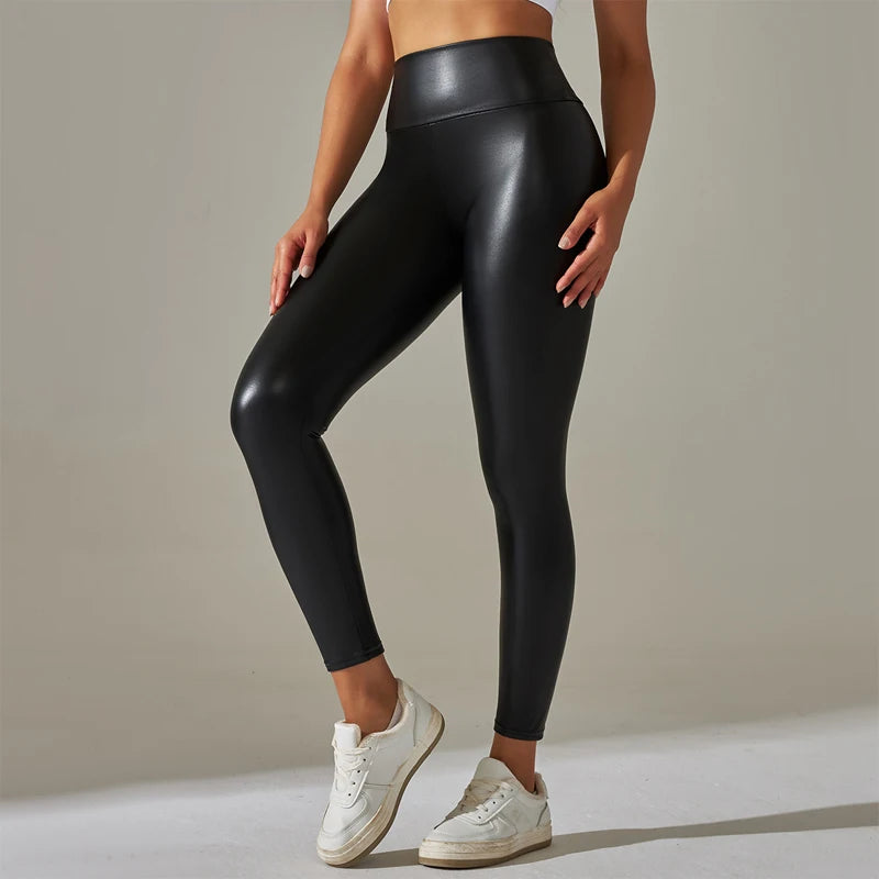 Oversized WOMEN'S Leggings, High Waisted Tight Leather pants for Women
