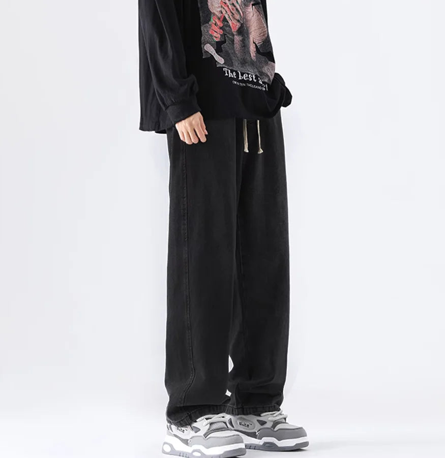 Teenage Jeans Appear Slim and Loose Fitting Casual Trendy Jeans
