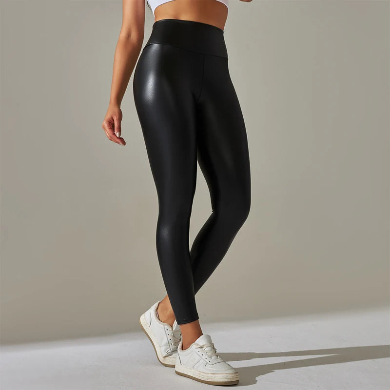 Oversized WOMEN'S Leggings, High Waisted Tight Leather pants for Women
