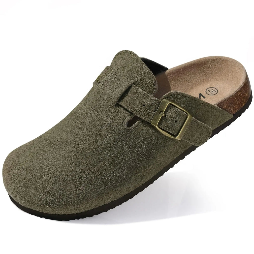 Cow Suede Cork Slippers For Men